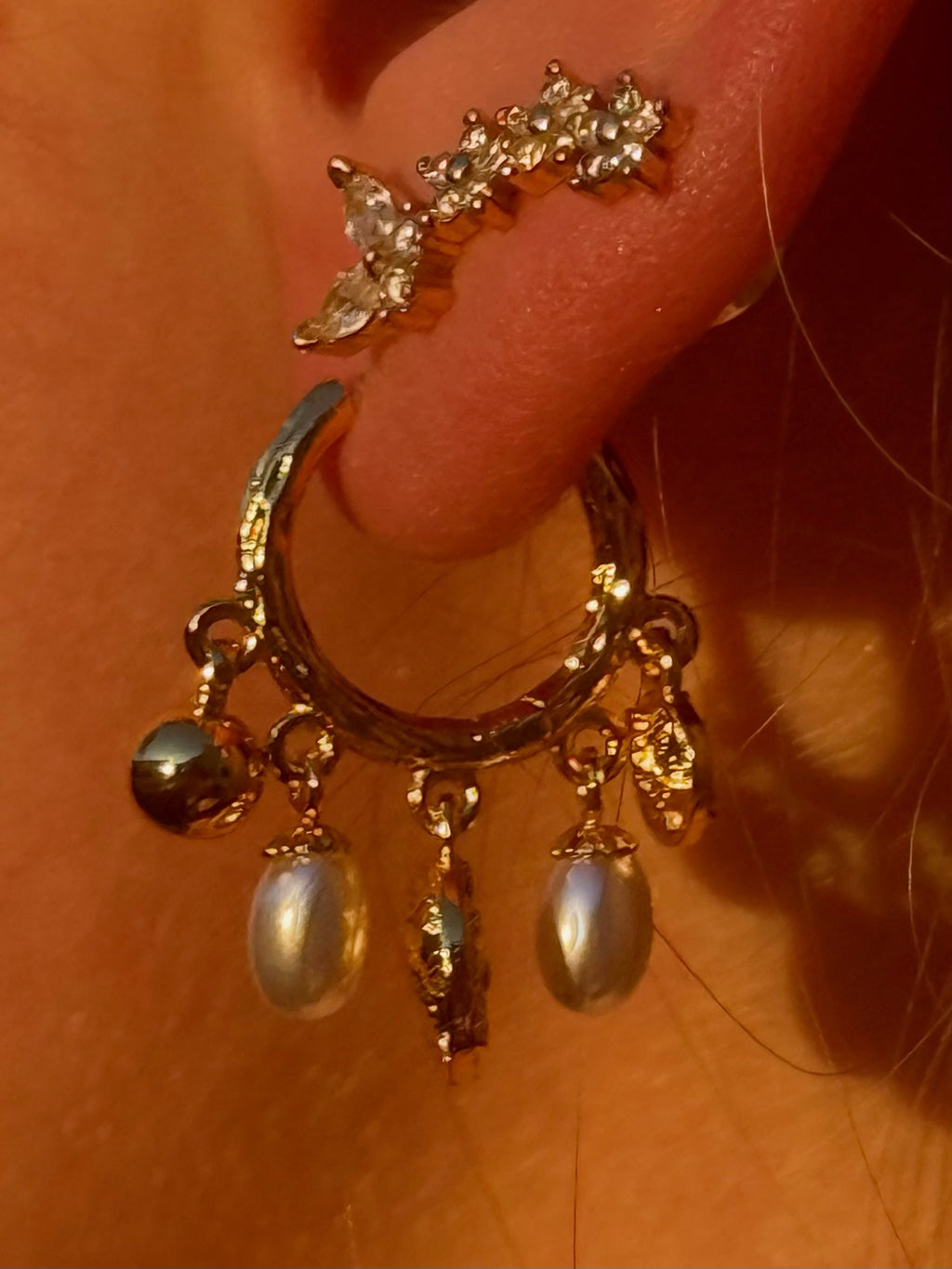 Treasured Pearl Hoops